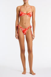 ESTE - ELVI Red Star Scoop Crop Bikini Set