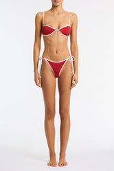 ESTE NASSE Red Scoop Crop Bikini Set