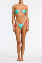 ESTE TURQUOISE Neoprene Scoop Crop Bikini Set