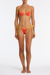 JARA RUBY RED SPARKLE Balconette Bikini Set
