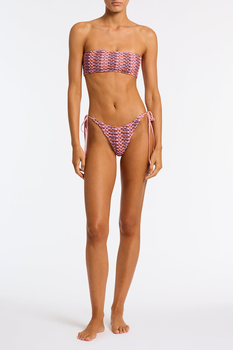 KAYA - BLOSS Pink Crochet Bandeau Bikini Set