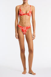 MAIA ELVI Red Star Scoop Bikini Set