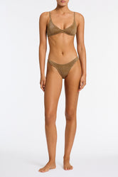 MAIA TINE SPARKLE Brown Sparkle Scoop Bikini Set