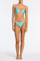 MAIA TURQUOISE Neoprene Scoop Bikini Set