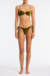 Mala Varo Triangl Textured Green Velvet Bikini