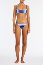 Mica Joly Triangl Blue and White Stripe Terry Bikini