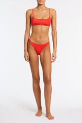 MICA VISS Red Crop Bikini Set