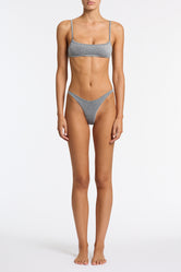 MIMA - SILVER SPARKLE Crop Bikini Set