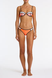 POPPY PEACH SODA Neoprene Balconette Bikini Set