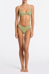 MAIA LEMONADE Crochet Stripe Crop Bikini Set