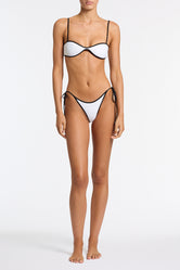 ESTE PANDA WHITE Neoprene Scoop Crop Bikini Set