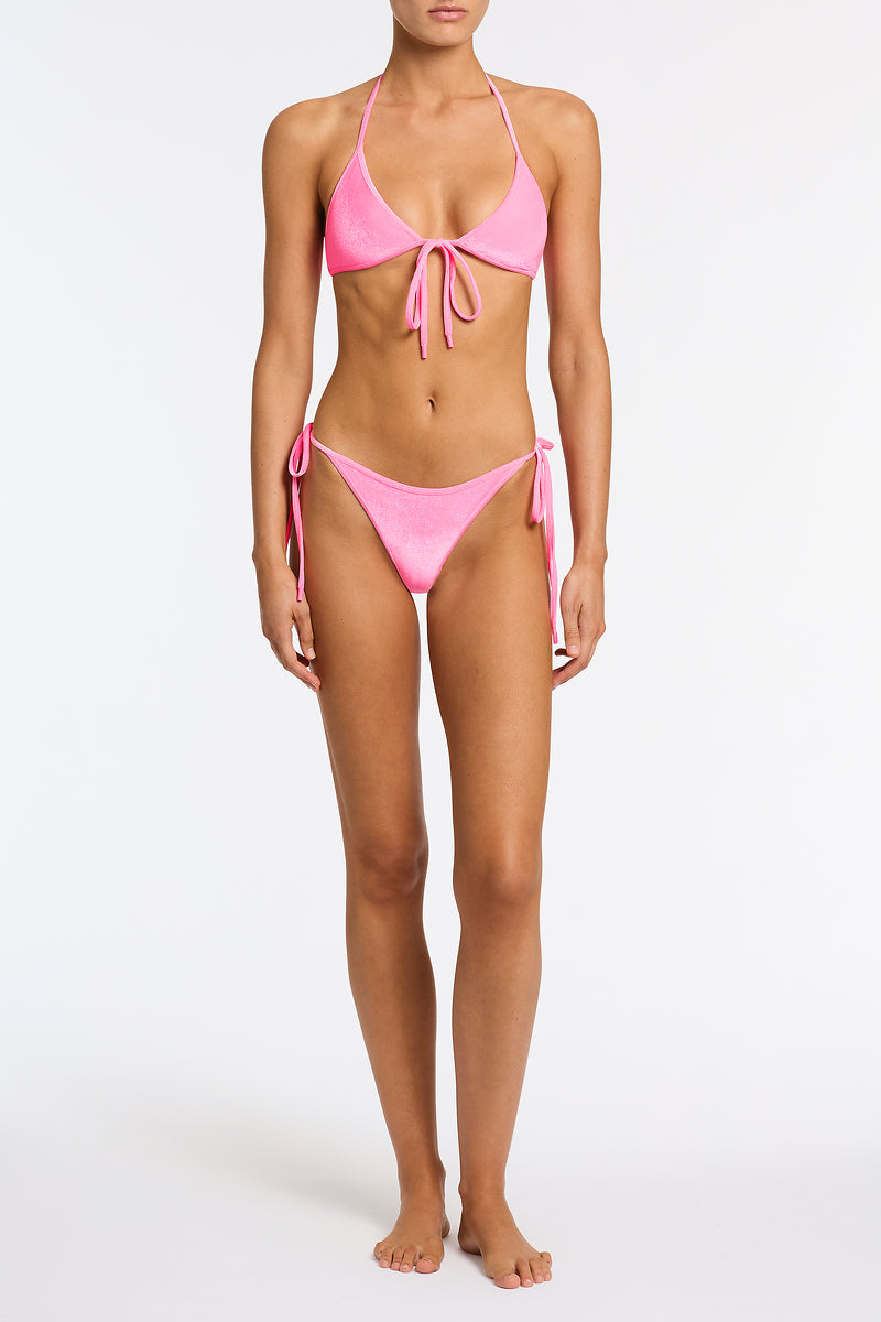 SOFI PINK CANDY VELVET Halter Bikini Set