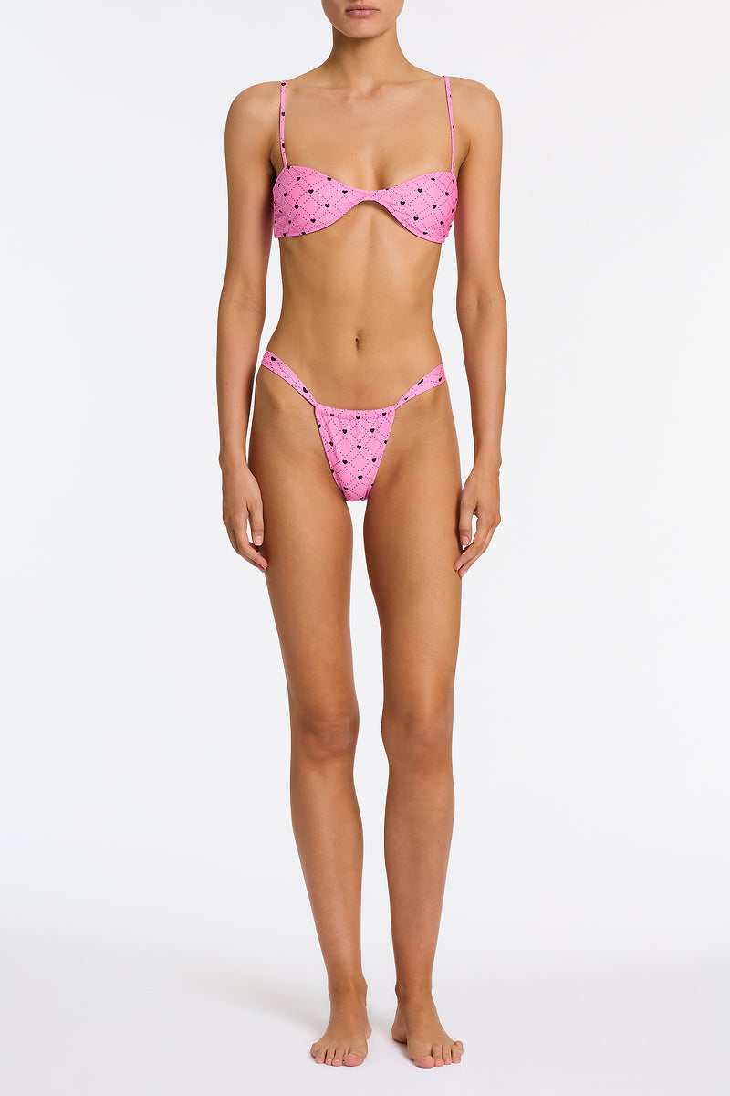 STELL CASSI Pink Heart Scoop Bikini Set