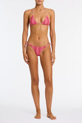 VINCA ALINA Pink Crochet Triangle Bikini Set