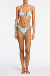 VINCA BLUE BLOSS CHECK Triangle Bikini Set