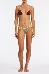VINCA BUTTER CROCHET STRIPE Triangle Bikini Set