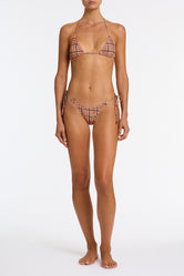 VINCA JAM VELVET CHECK Triangle Bikini Set