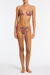 VINCA LONI Stripe Crochet Triangle Bikini Set