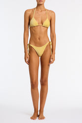 Vinca Maca Triangl Yellow Textured Velvet Bikini
