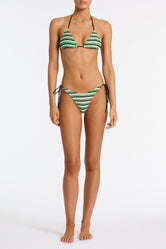 VINCA MINT SLICE STRIPE Terry Towelling Triangle Bikini Set