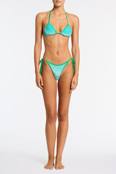 VINCA - PALMM Blue Velvet Triangle Bikini Set