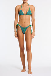 VINCA - SAXE Green Crochet Triangle Bikini Set