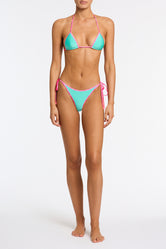 VINCA TURQUOISE Neoprene Triangle Bikini Set