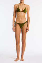 Vinca Varo Triangl Textured Green Velvet Bikini