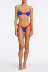 ESTE SALA Blue Scoop Crop Bikini Set