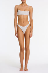 MICA LUSAIL White Terry Towelling Crop Bikini Set