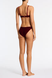 MAIA - RONI Burgundy Velvet Scoop Bikini Set