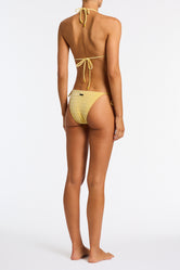 Vinca Maca Triangl Yellow Textured Velvet Bikini