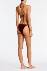 VINCA - RONI Burgundy Velvet Triangle Bikini Set