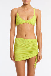 Alula Falu Triangl Yellow Sparkle Stripe Mini Skirt