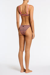 MAIA LONI Stripe Crochet Crop Bikini Set