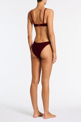 MAIA - RONI Burgundy Velvet Scoop Bikini Set