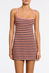 MINNI LONI Stripe Crochet Mini Dress