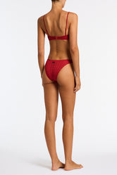 Suni Pasha Triangl Textured Red Bikini