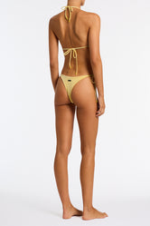Vinca Maca Triangl Yellow Textured Velvet Bikini
