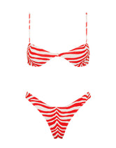 ESTE - CHERRY ZEBRA SPLASH Scoop Crop Bikini Set
