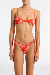 ESTE - ELVI Red Star Scoop Crop Bikini Set