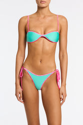 ESTE TURQUOISE Neoprene Scoop Crop Bikini Set