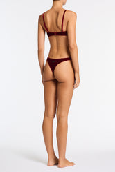 MAIA - RONI Burgundy Velvet Scoop Bikini Set