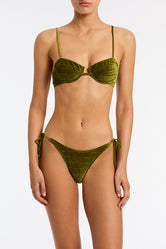 MALA VARO Green Velvet Balconette Bikini Set