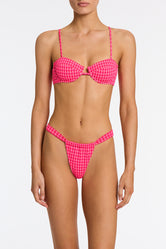 PALMA ADAO Pink Textured Balconette Bikini Set