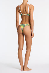 MAIA LEMONADE Crochet Stripe Crop Bikini Set
