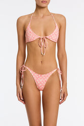 SOFI PORTE Pink Geometric Halter Bikini Set
