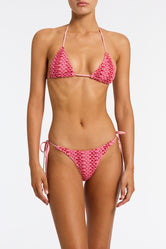 VINCA ALINA Pink Crochet Triangle Bikini Set