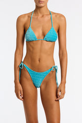 VINCA COTE Blue Velvet Triangle Bikini Set