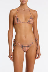 VINCA JAM VELVET CHECK Triangle Bikini Set